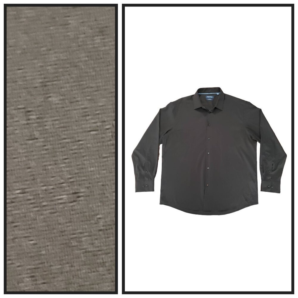 Nautica Black Slim Fit Dress Shirt XL Stretch Button Up
